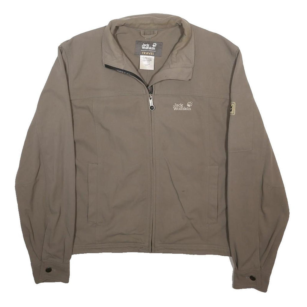 JACK WOLFSKIN Mens Beige Softshell Jacket M Polyamide Plain Zip Casual Outdoor