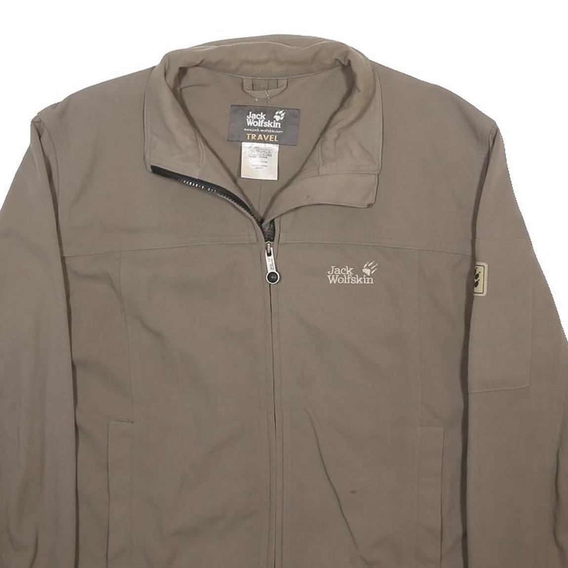 JACK WOLFSKIN Mens Beige Softshell Jacket M Polyamide Plain Zip Casual Outdoor