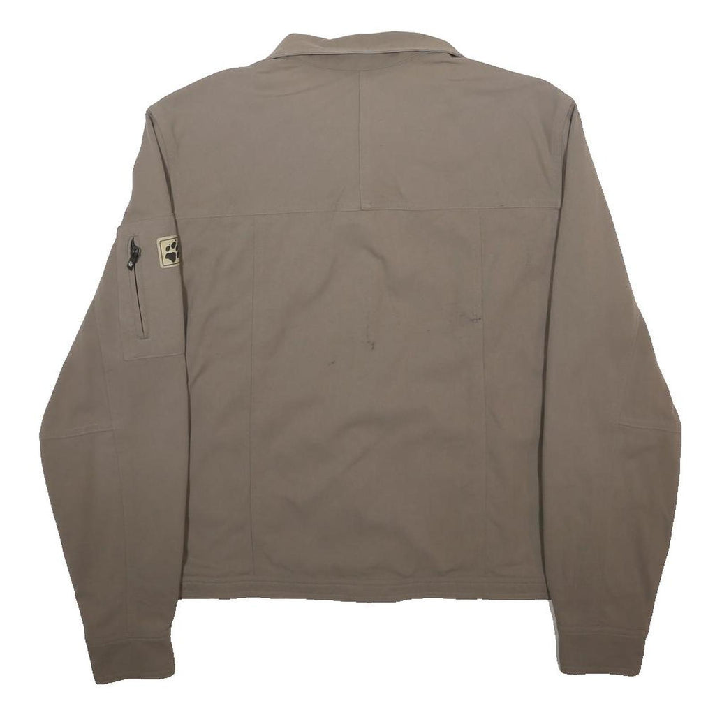 JACK WOLFSKIN Mens Beige Softshell Jacket M Polyamide Plain Zip Casual Outdoor