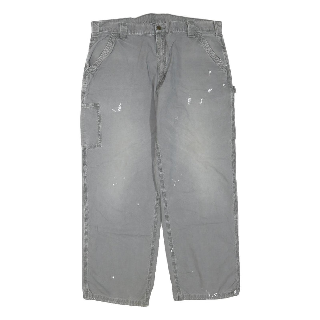 CARHARTT Mens Regular Fit Distressed Workwear Cotton Blend Jeans W40 L29 Paint