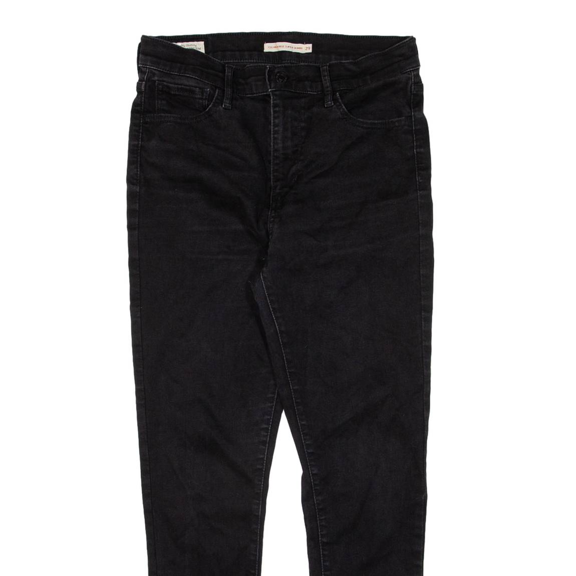 LEVI'S 720 BIG E High Rise Womens Jeans Black Slim Skinny W29 L25