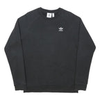 ADIDAS ORIGINALS Mens Black Sweatshirt Crew Neck S Logo Pullover Cotton Blend