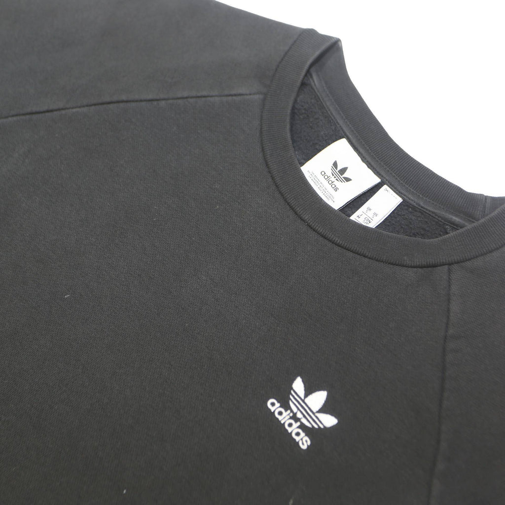 ADIDAS ORIGINALS Mens Black Sweatshirt Crew Neck S Logo Pullover Cotton Blend
