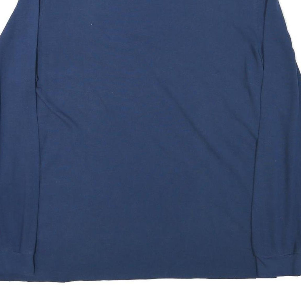 LACOSTE Mens Blue Long Sleeve Plain Polo Shirt L Cotton Blend Classic