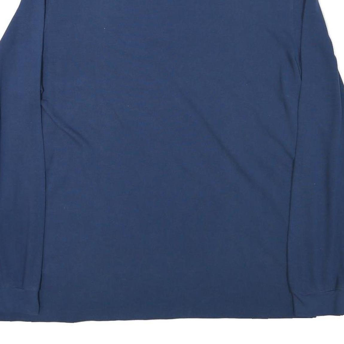 LACOSTE Mens Blue Long Sleeve Plain Polo Shirt L Cotton Blend Classic