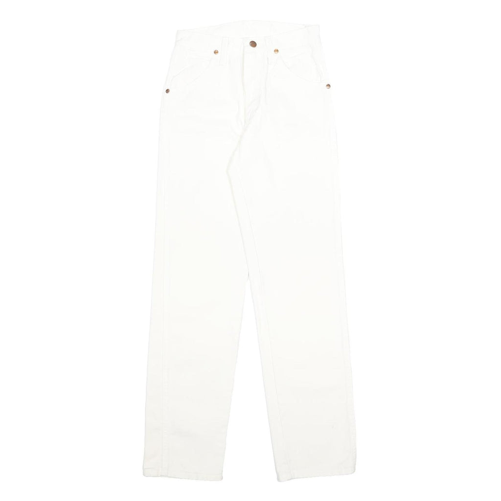 WRANGLER Womens White Regular Straight Denim Jeans W25 L31 Classic Zip Cotton