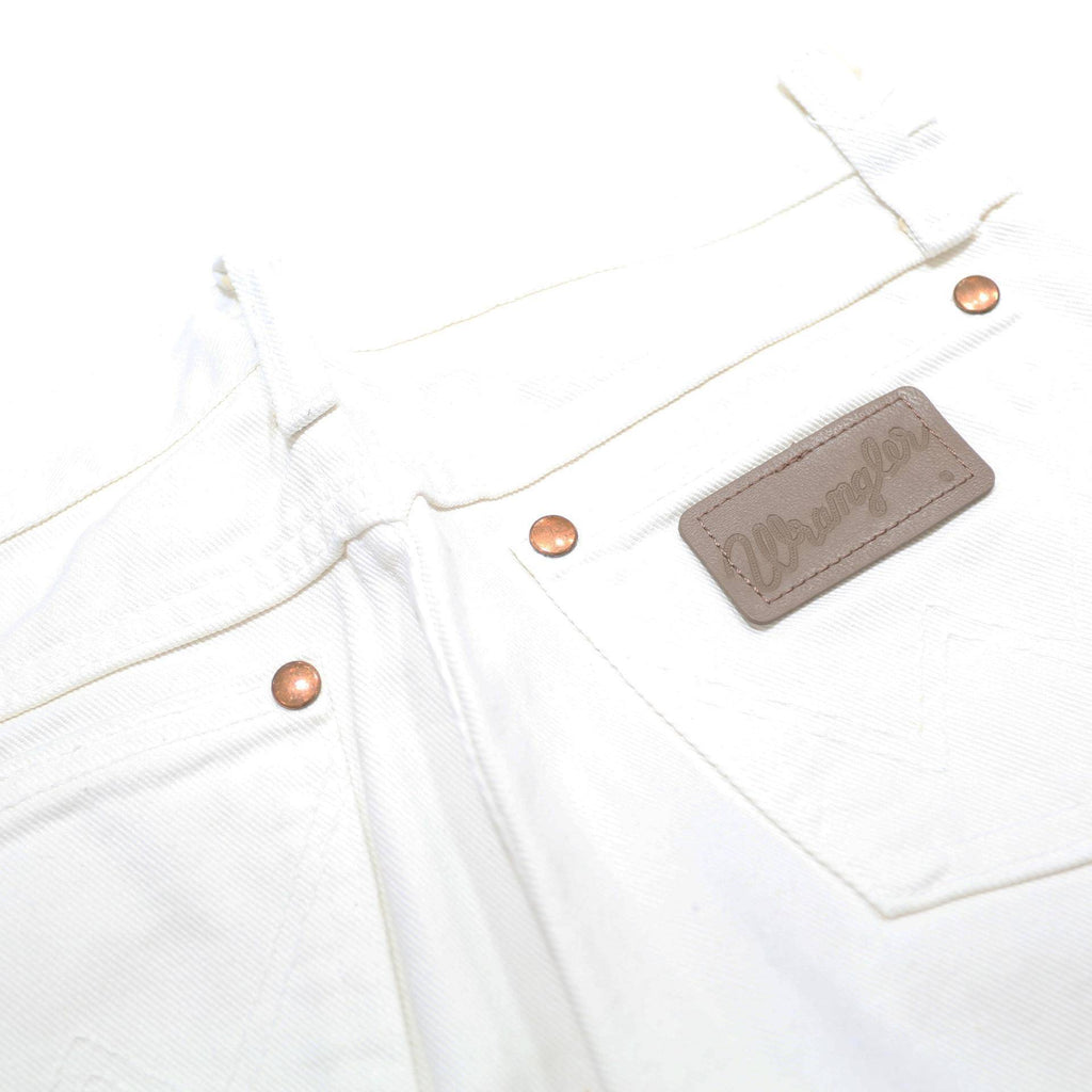 WRANGLER Womens White Regular Straight Denim Jeans W25 L31 Classic Zip Cotton