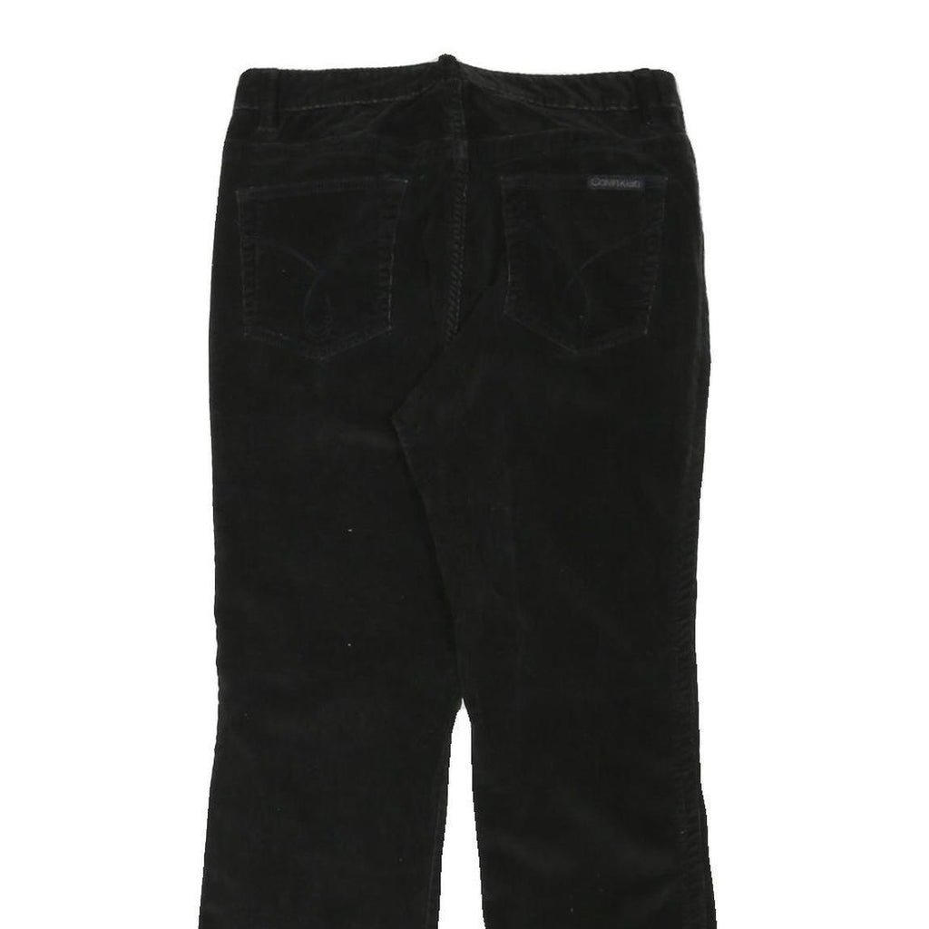 CALVIN KLEIN JEANS Womens Black Cotton Blend Regular Fit Straight Leg Trousers