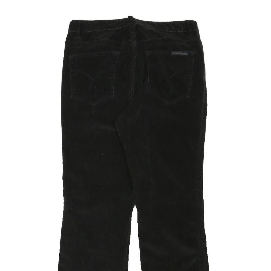 CALVIN KLEIN JEANS Womens Black Cotton Blend Regular Fit Straight Leg Trousers