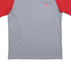 ADIDAS Mens Grey & Red Athletic T-Shirt L Short Sleeve Crew Neck Performance Gym