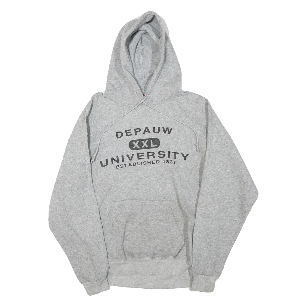 CHAMPION Mens Grey Depauw University Pullover Hoodie M Cotton Blend Comfort