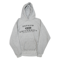 CHAMPION Mens Grey Depauw University Pullover Hoodie M Cotton Blend Comfort