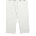 BULERZ Womens Jeans White Relaxed Straight Denim W28 L28 Checked Pocket Trim