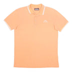 KAPPA Mens Orange Short Sleeve Plain Polo Shirt M Cotton Casual Sportswear