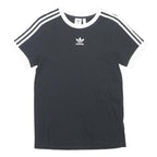 ADIDAS ORIGINALS Womens Black & White Classic T-Shirt UK 6 Short Sleeve Crew