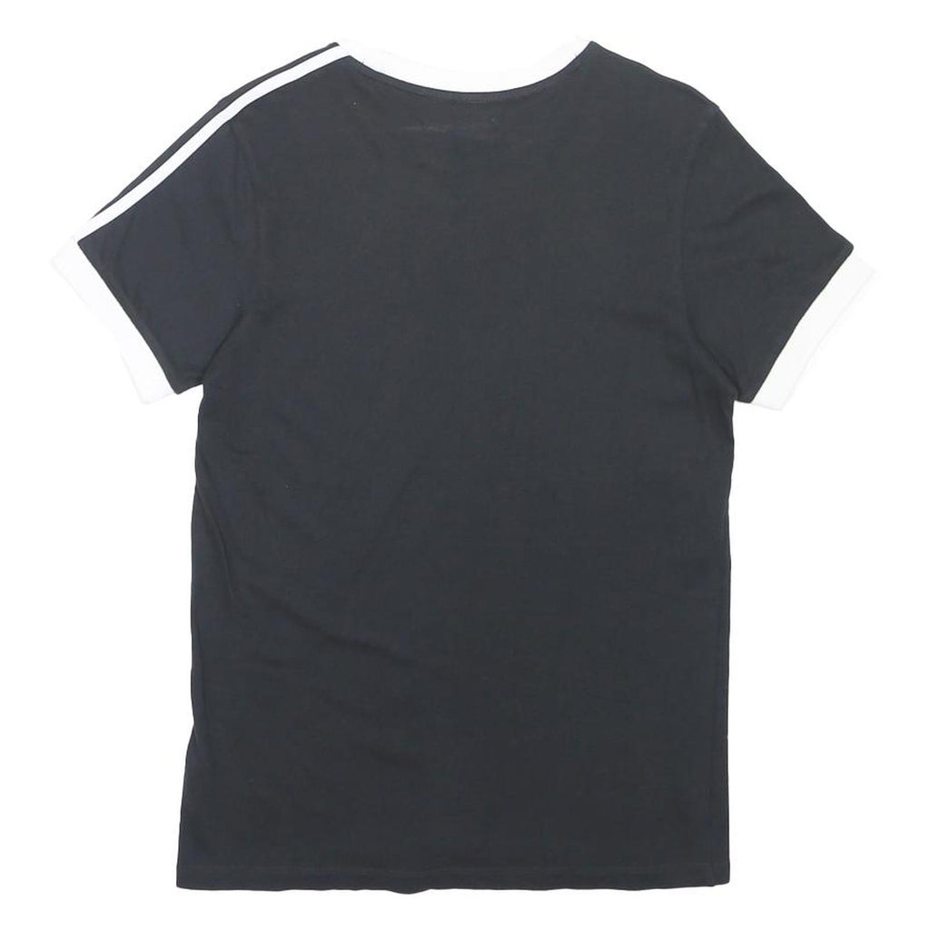 ADIDAS ORIGINALS Womens Black & White Classic T-Shirt UK 6 Short Sleeve Crew