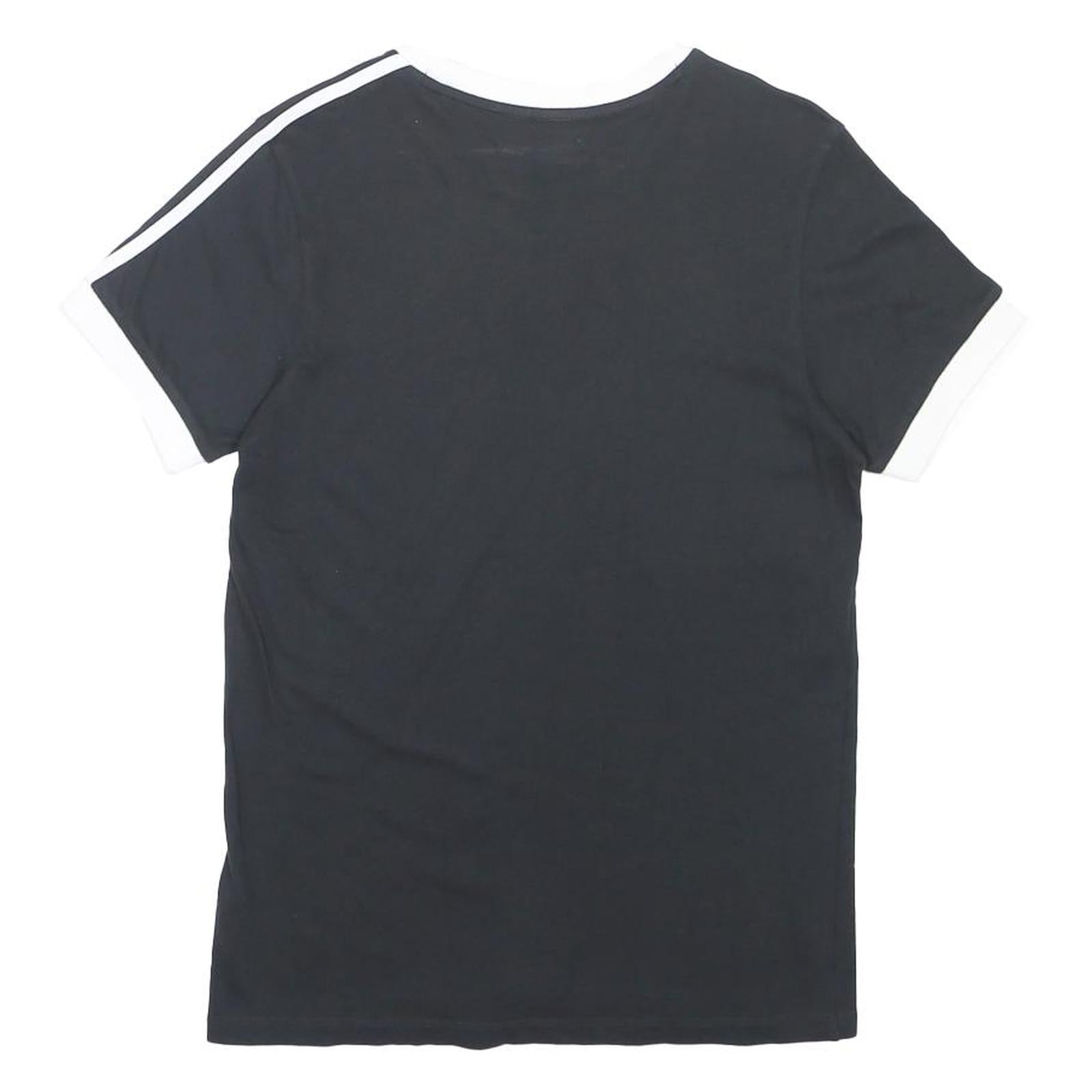 ADIDAS ORIGINALS Womens Black & White Classic T-Shirt UK 6 Short Sleeve Crew