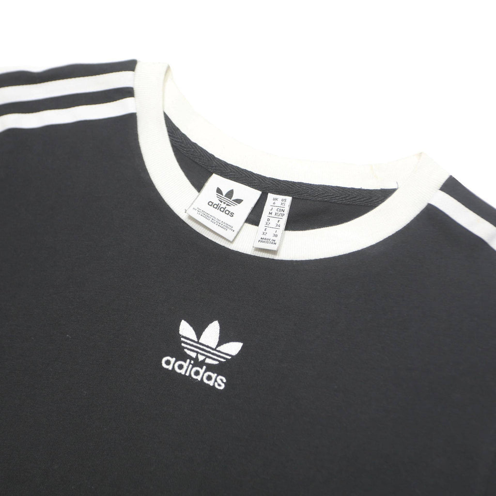ADIDAS ORIGINALS Womens Black & White Classic T-Shirt UK 6 Short Sleeve Crew