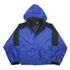 MARLBORO Mens Blue & Black Nylon Zip Jacket L Windbreaker Outerwear