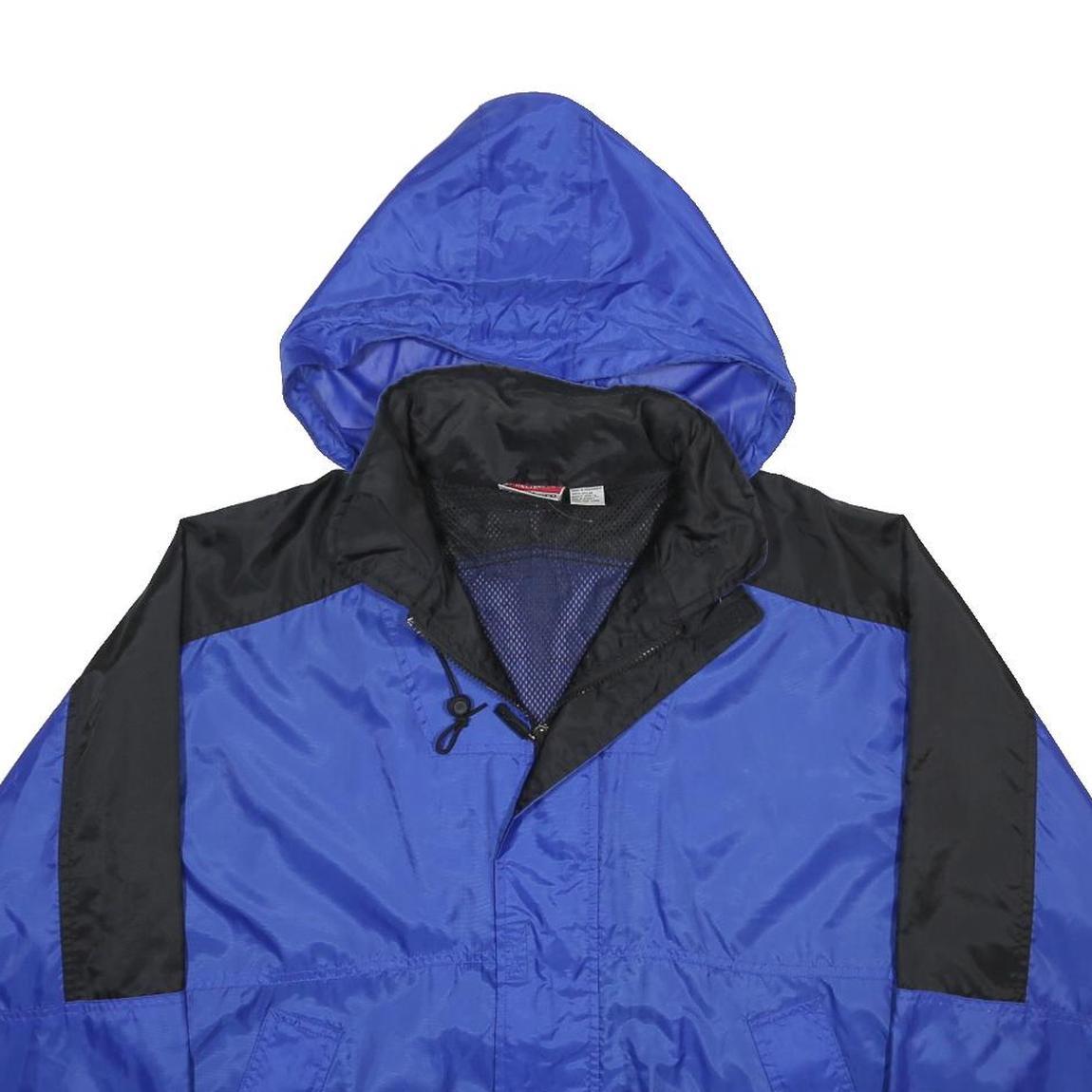 MARLBORO Mens Blue & Black Nylon Zip Jacket L Windbreaker Outerwear