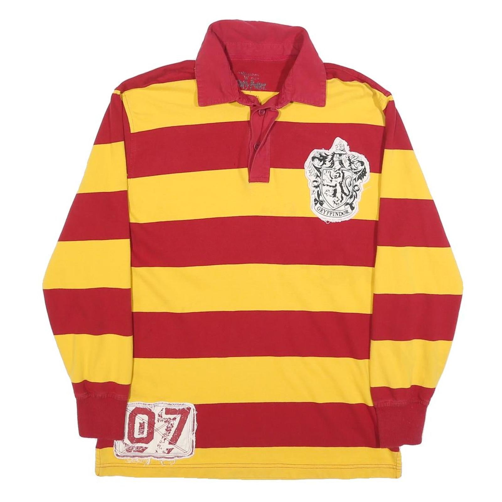 THE WIZARDING WORLD OF HARRY POTTER Mens Red & Yellow Gryffindor Rugby Stripe