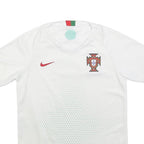 NIKE Boys White Football T-Shirt M Short Sleeve V-Neck Portugal Crest