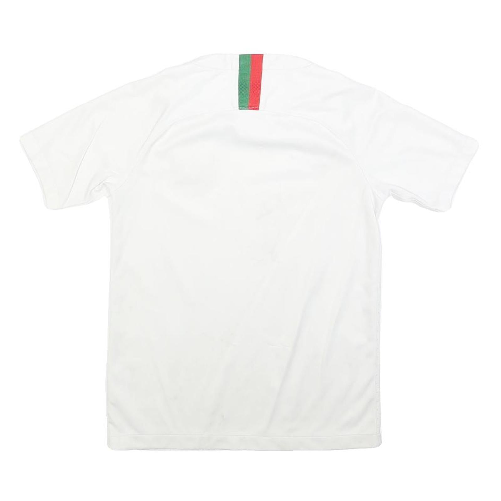 NIKE Boys White Football T-Shirt M Short Sleeve V-Neck Portugal Crest