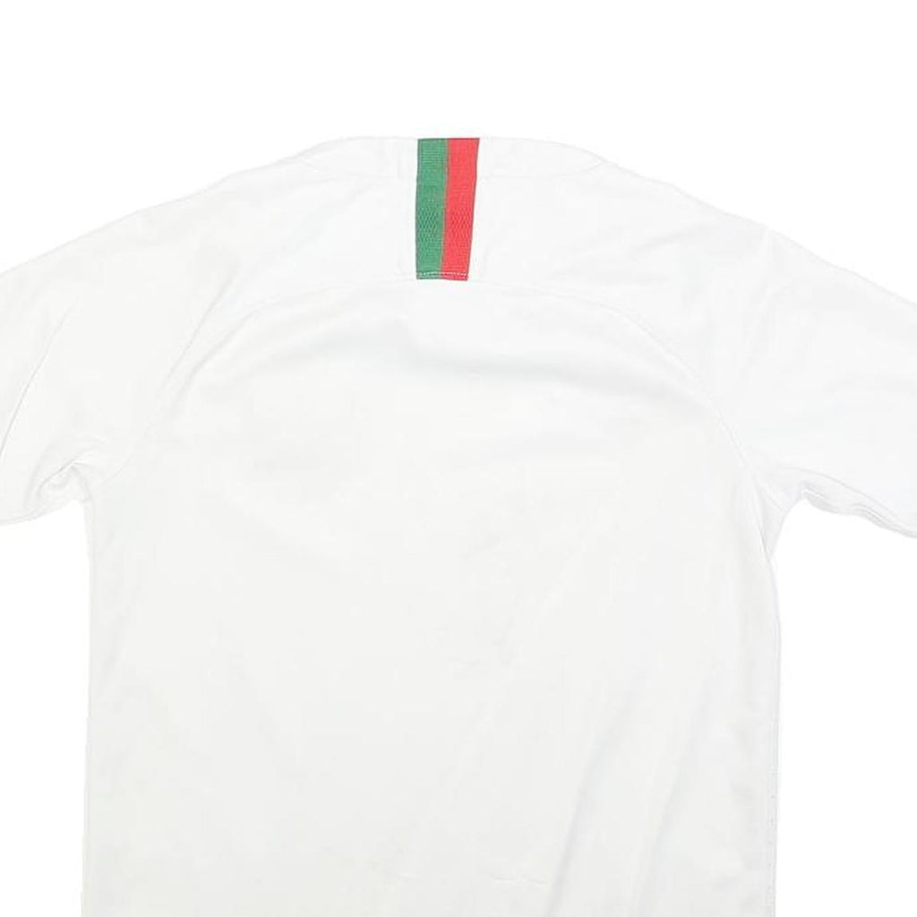 NIKE Boys White Football T-Shirt M Short Sleeve V-Neck Portugal Crest