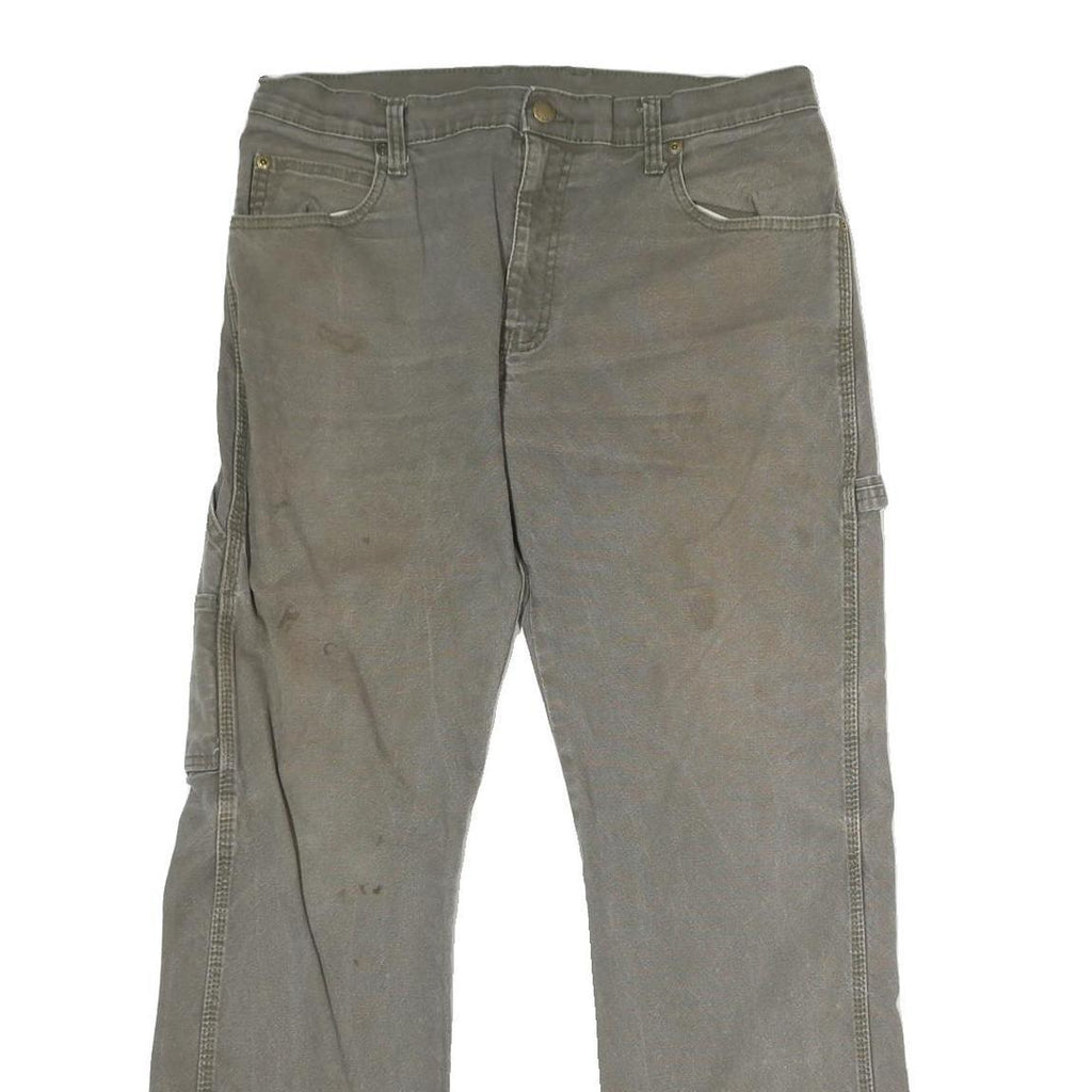 DICKIES Mens Jeans Grey Regular Straight Denim W38 L32 Workwear Zip Closure