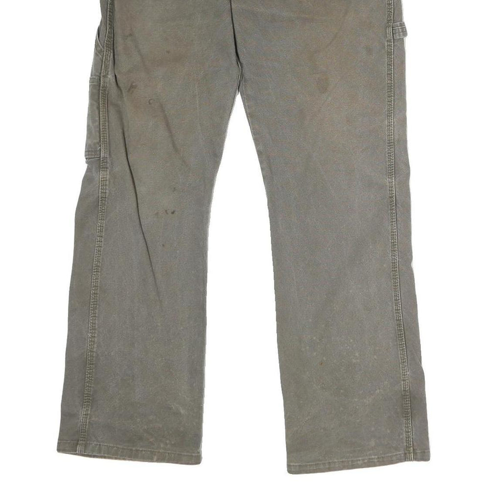 DICKIES Mens Jeans Grey Regular Straight Denim W38 L32 Workwear Zip Closure