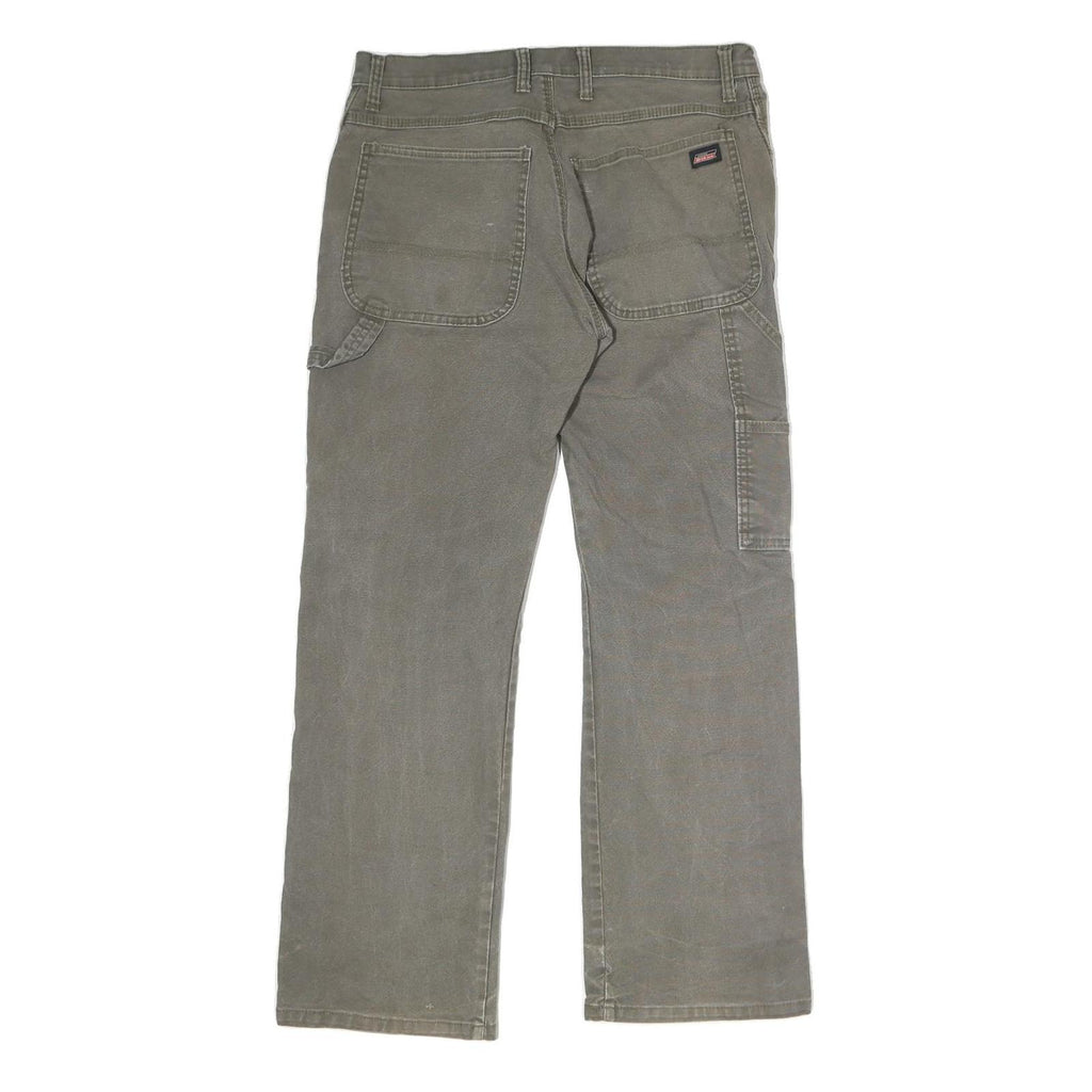DICKIES Mens Jeans Grey Regular Straight Denim W38 L32 Workwear Zip Closure