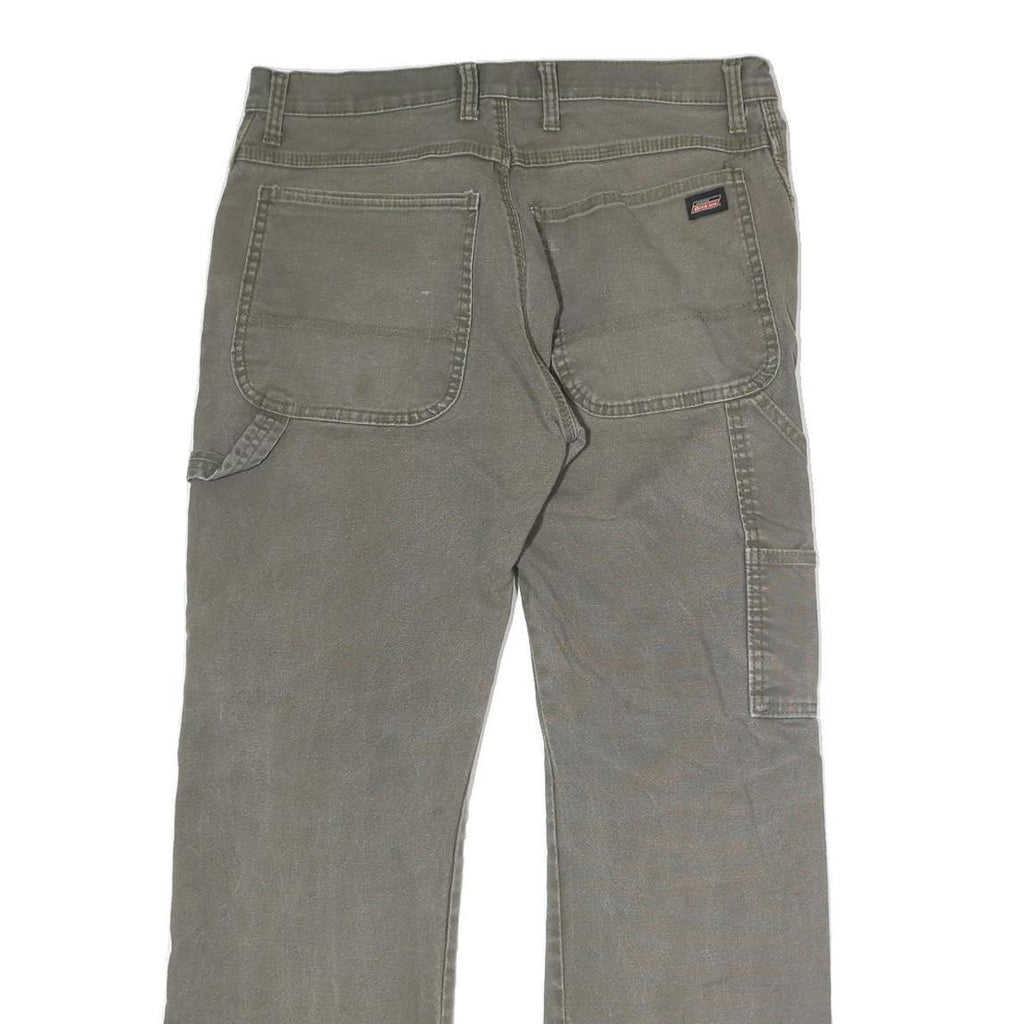 DICKIES Mens Jeans Grey Regular Straight Denim W38 L32 Workwear Zip Closure