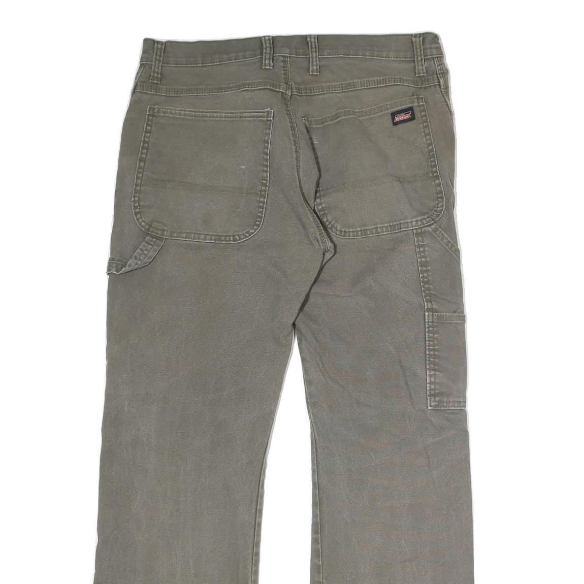 DICKIES Mens Jeans Grey Regular Straight Denim W38 L32 Workwear Zip Closure