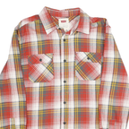 LEVI'S Mens Red White & Yellow Check Shirt S Classic Cotton Long Sleeve