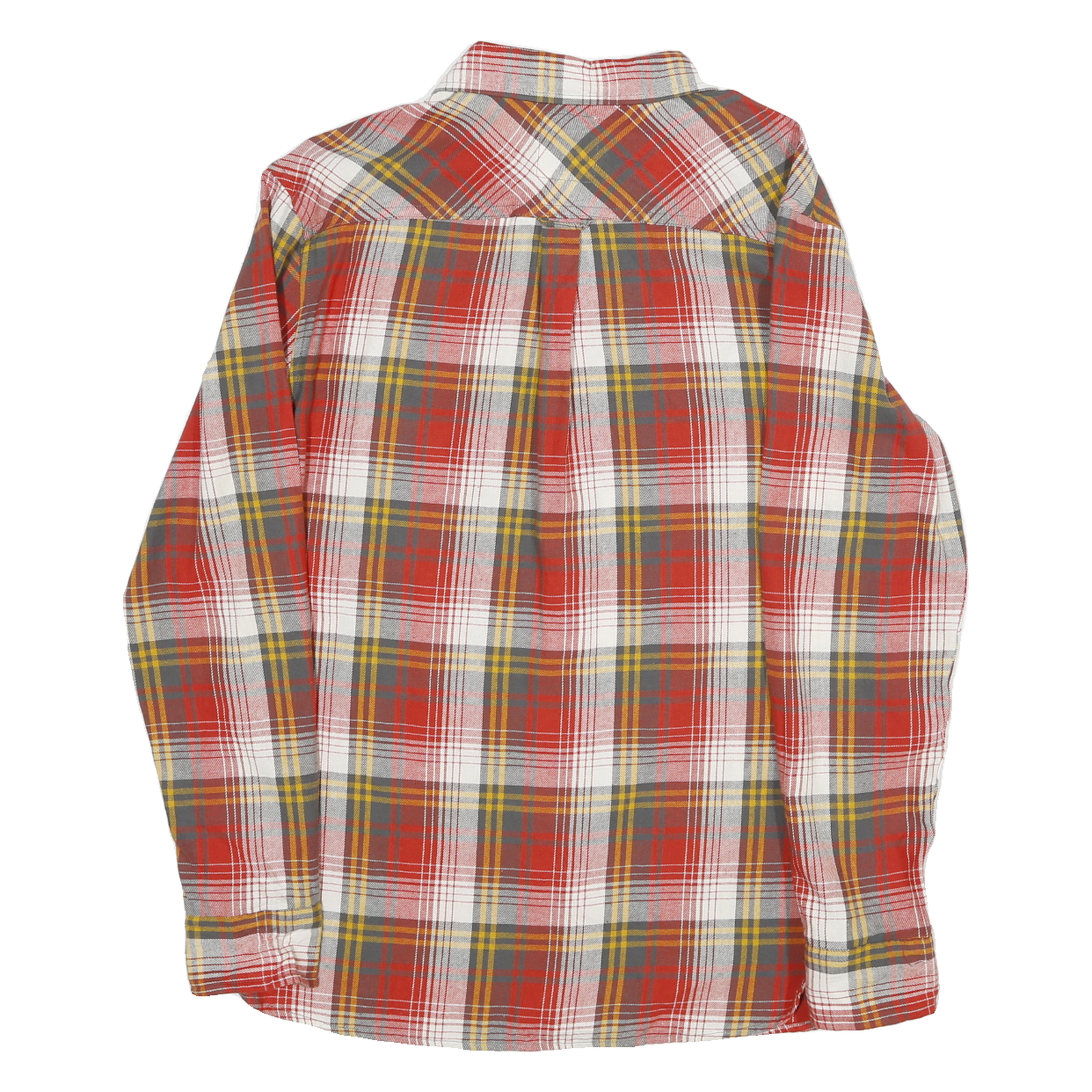 LEVI'S Mens Red White & Yellow Check Shirt S Classic Cotton Long Sleeve