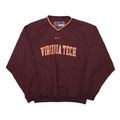 NIKE Mens Maroon Virginia Tech Jacket M Polyester Plain V Neck Long Sleeve