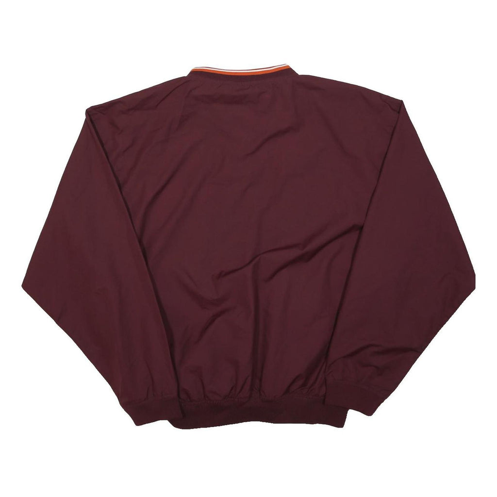 NIKE Mens Maroon Virginia Tech Jacket M Polyester Plain V Neck Long Sleeve