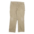 CARHARTT Mens Beige Relaxed Straight Trousers W36 L30 Durable Cotton Blend
