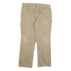 CARHARTT Mens Beige Relaxed Straight Trousers W36 L30 Durable Cotton Blend