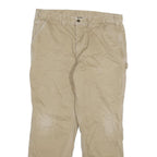 CARHARTT Mens Beige Relaxed Straight Trousers W36 L30 Durable Cotton Blend