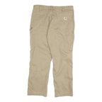 CARHARTT Mens Beige Relaxed Straight Trousers W36 L30 Durable Cotton Blend