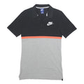 NIKE Mens Black & Grey Short Sleeve Colourblock Polo Shirt XS Cotton Blend