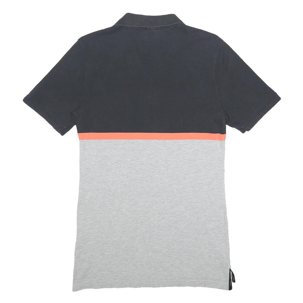 NIKE Mens Black & Grey Short Sleeve Colourblock Polo Shirt XS Cotton Blend