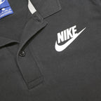 NIKE Mens Black & Grey Short Sleeve Colourblock Polo Shirt XS Cotton Blend