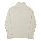 TOMMY HILFIGER Mens Cream Cotton Blend Patterned Pullover Chunky Knit XL