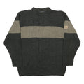 CEDARWOOD STATE Mens Grey & Beige Patterned Jumper Crew Neck Chunky Knit M