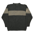 CEDARWOOD STATE Mens Grey & Beige Patterned Jumper Crew Neck Chunky Knit M