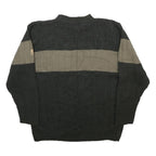 CEDARWOOD STATE Mens Grey & Beige Patterned Jumper Crew Neck Chunky Knit M