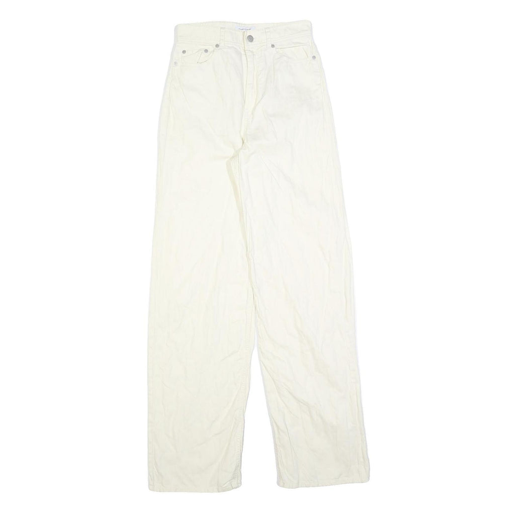 & OTHER STORIES Womens Cotton Blend White Relaxed Straight Trousers W25 L32