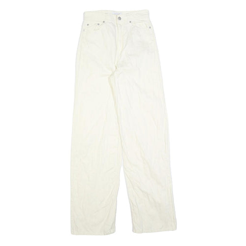 & OTHER STORIES Womens Cotton Blend White Relaxed Straight Trousers W25 L32